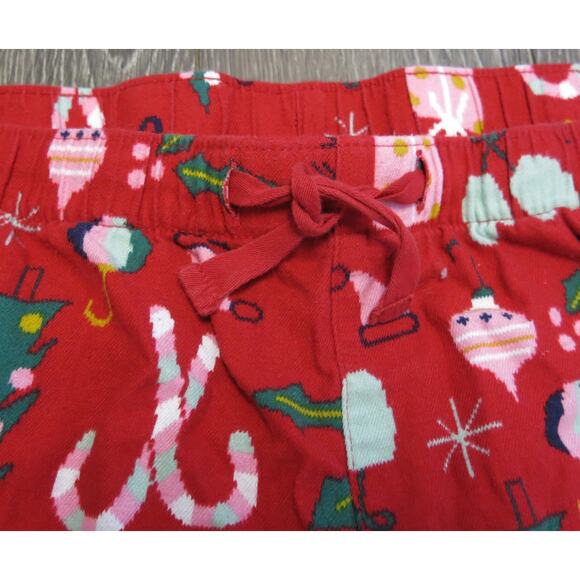 Old Navy Christmas Pajamas Size L Red Trees Candy Canes Drawstring Holiday - Picture 4 of 9